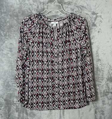 Croft & Barrow Womens Long Sleeve Multicolored Blouse Size Extra Large