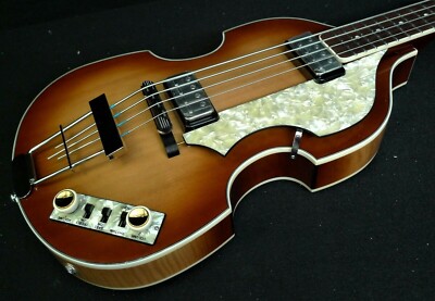 Hofner HCT-500/1-SB BEATLE BASS VINTAGE LOOK CUSTOM CONVERSION FLATS & Tea Cups