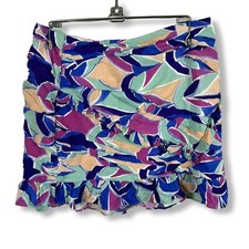 Zara Skirt Women  s M Multicolor Ruffled Mini Cotton Blend Playful W 67