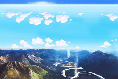 Pokemon mountains sky 8bit 16bit gravity landscape Pad Gaming Mat Desk