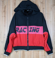 Misguided Jacket Womens Sz 6 Racing High Speed Spell Out Full Zip Hooded