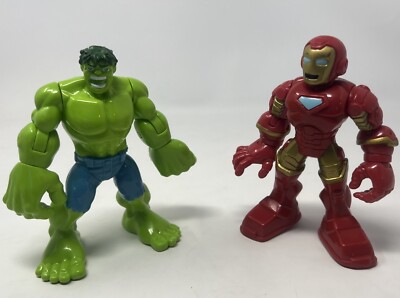 Playskool Marvel Super Hero Adventures Iron Man & Hulk Squeeze Action 2012