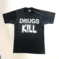 Vintage Drugs Kill Drug Awareness Single Stitch T Shirt Screen Stars Best