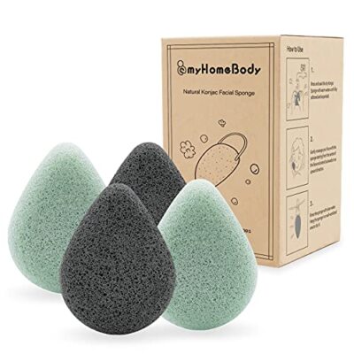 4 Pack Teardrop Shape Facial Sponges for Gentle Face Cleansing and Exfoliation