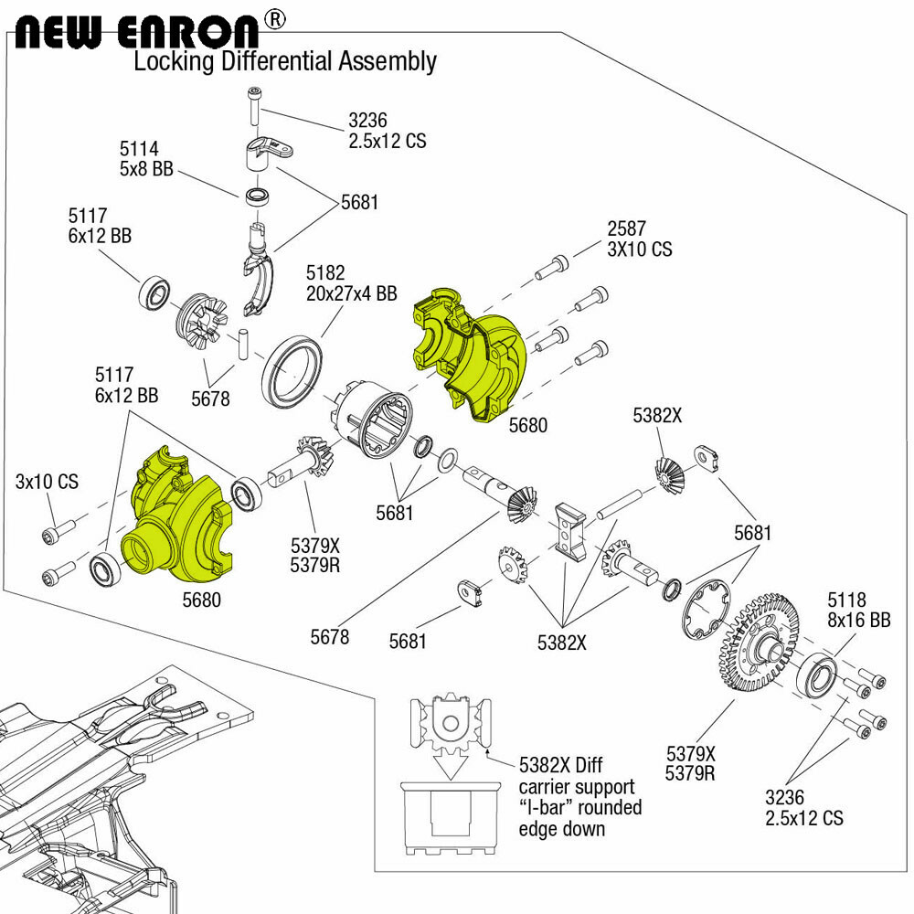 Aluminum Housing differential Diff Case 5680 Blue For 1/10