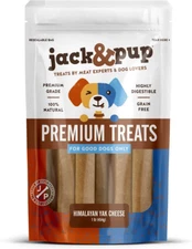 Jack&Pup Yak Cheese Himalayan Dog Chews | Long Lasting 1 pound bag 5" bars