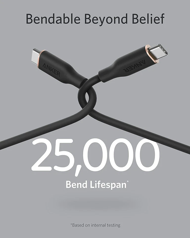 Anker Powerline III Flow 6ft Fast Charging Cable 100W USB C to USB C for MacBook - Image 4 of 4