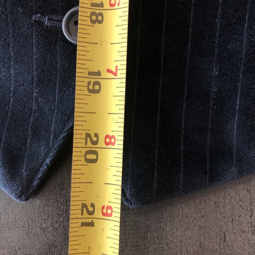 Vintage 90's Liz sport Women’s Velour Vest Button Up Size 12 Navy Pin Stripe - Picture 10 of 19