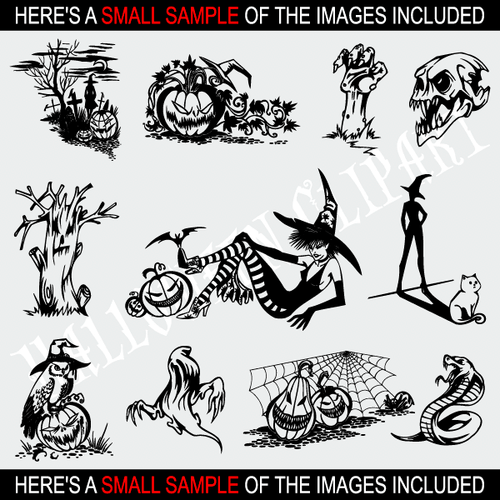 HALLOWEEN CLIPART-VECTOR CLIP ART-CORTADOR DE VINILO PLOTTER IMÁGENES Y CAMISETAS GRÁFICOS CD - Imagen 2 de 6