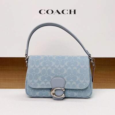 COACH Soft Tabby Shoulder Bag in Signature Denim Light blue