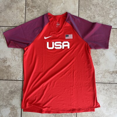 *RARE* MADE in USA NIKE 2024 Olympics AUTHENTIC USA Track Field Men’s XL 