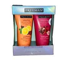 Freeman Clearing & Cleansing Sweet Tea Clay Pomegranate Gel Mask Set 1.5oz NEW