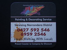 NARRANDERA BOWLS CLUB MJS PAINTING & DECORATING SERVICE 69592546 COASTER