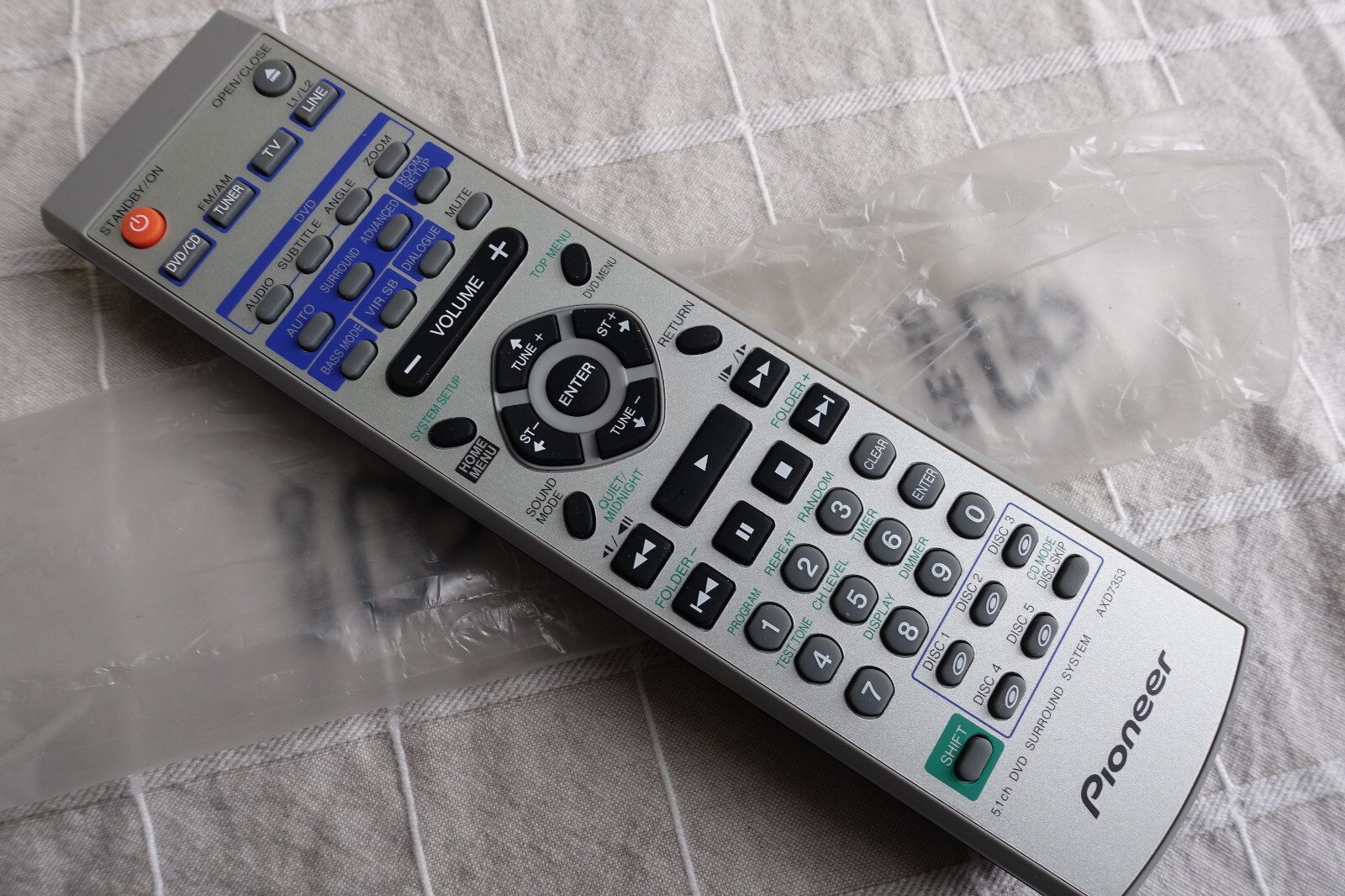GENUINE New PIONEER 5.1ch DVD system Remote Control AXD7353