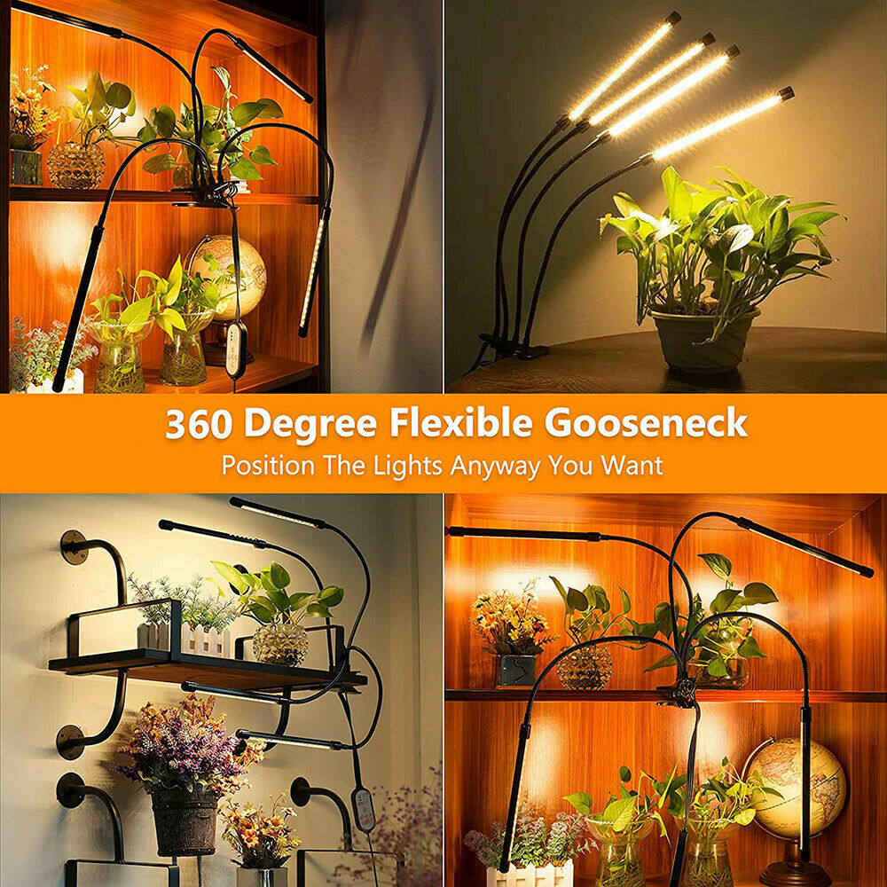 4 HEADS LED PLANT GROW LIGHT FOR INDOOR UV VEG GROWING LAMP USB FULL SPECTRUM eBay