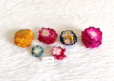 Vintage Handmade Tissu Fleurs Multicolore Décorative Lot De 6 Collection CL184