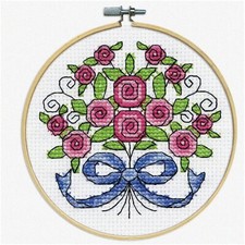 Blooming Hoop: Roses Counted Cross Stitch Kit
