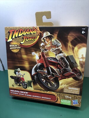 Indiana Jones Helena Shaw Action Figure Motorcycle Worlds Of Adventure Hasbro!!