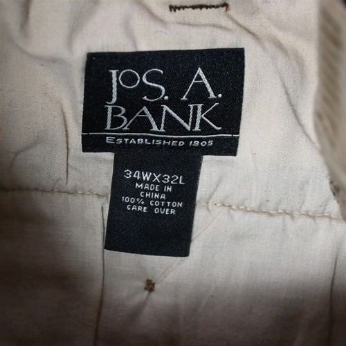 Jos A Bank 34x32 Tan Brown Wide Wale Colorfast Corduroy Pleated Mens Pants - Picture 6 of 9