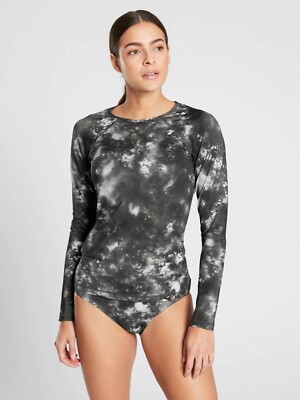 NWT Athleta Supernova Crew Rashguard Top, BLACK SIZE S          #566789 W0430