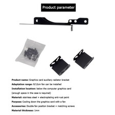 Dual Cooling Fan Bracket Fan Connectors Screws Set for PCI Slot 80/90/120mm Fans