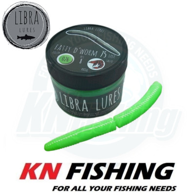 LIBRA LURES FATTY D'WORM 75 Silicon Lures Amino Boosted 75mm 8pcs