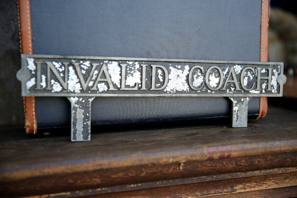 Vintage Funeral Invalid Coach License Plate Topper Emblem Sign Packard Hearse - Image 4 of 4