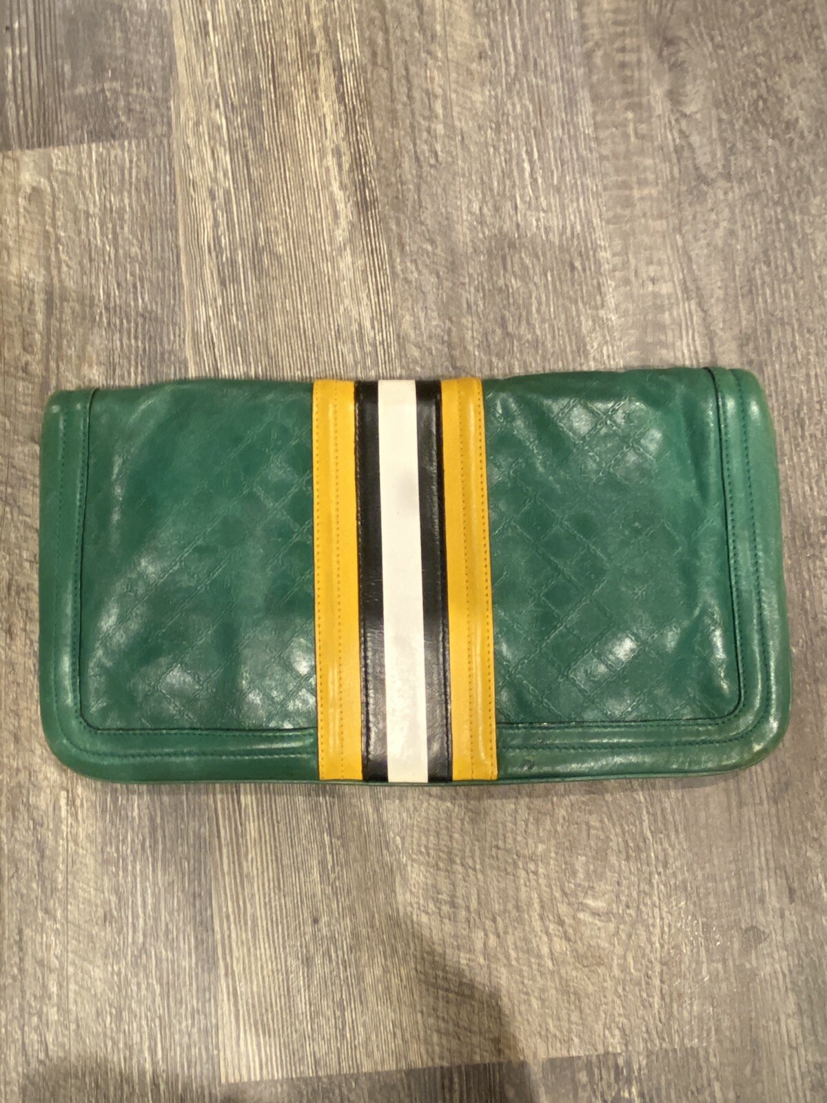 RARE L.A.M.B. Carlisle Foldover Clutch in Green w/Dust Bag - Gwen Stefani image 5