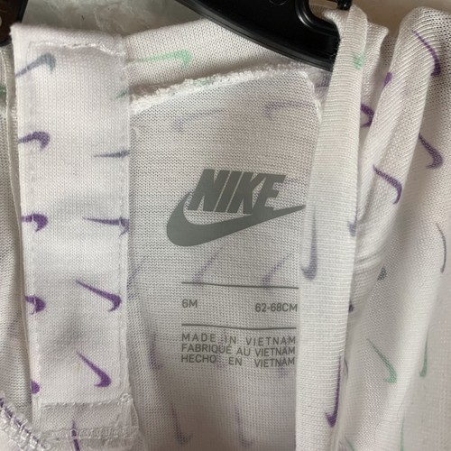 Nike Sun Dress Girls 6M White Polyester Stretch Dri-Fit Round Cap Sleeve 6700 - Picture 2 of 5