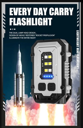 Keychain Light Type-C Rechargeable Outdoor Bright Strong Light Mini Flashlight - Picture 7 of 27