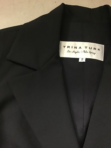 Damenblazer Trina Turk schwarz Größe 2 formell ausgestellte Ärmel Small - Bild 3 von 3
