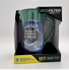 ZP-010ECO Zero Water EcoFilter Water Filter Pitcher 10 Cup Capacity Green NEW