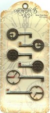Ornate KEY Metal Clock Keys Paper Crafting Embellishments Graphic 45 4501293 New