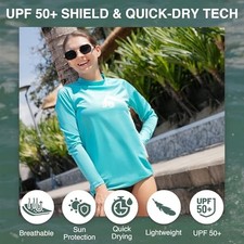 KANU SURF WOMENS KERI LONG-SLEEVE UPF 50 RASHGUARD SIZE WOMEN L AQUA
