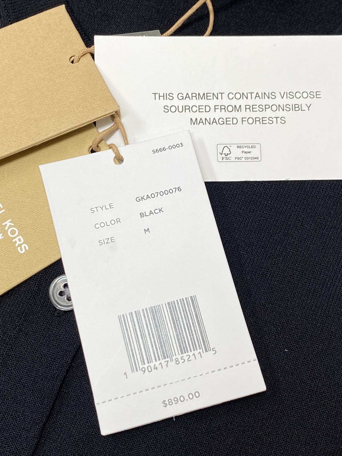 Michael Kors Womens Shirt Black Size M Stretch Viscose Cropped Baby Cardigan thumbnail 8