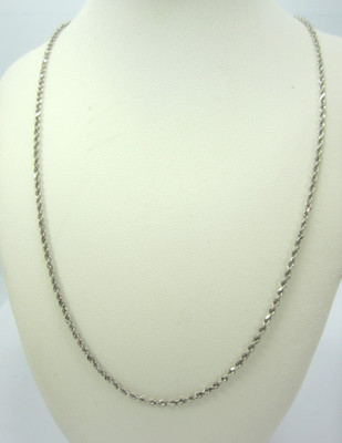ATEMBERAUBENDE 14K WEISSGOLD (17-3/4'') SEIL STIL KETTE HALSKETTE 5,4G