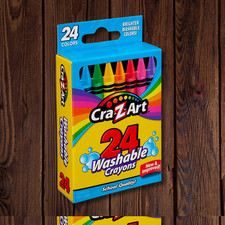 Washable Crayons, 24 Count, for Kids Back to School Supply List Essent