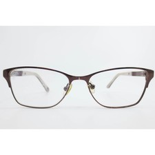 Lulu Guinness L770 BRN Brown Metal Eyeglasses Frames 49-14-135 Chevron Temple