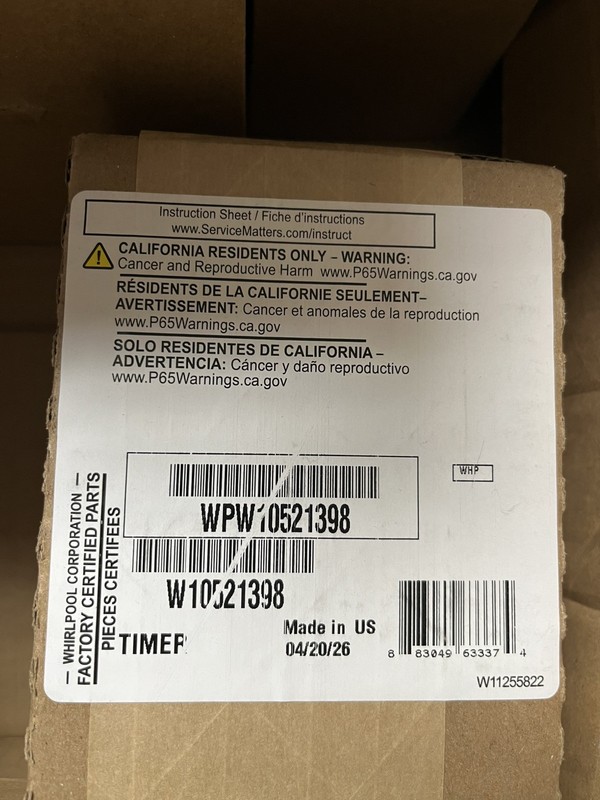 WPW10521398 Whirlpool Timer OEM new 