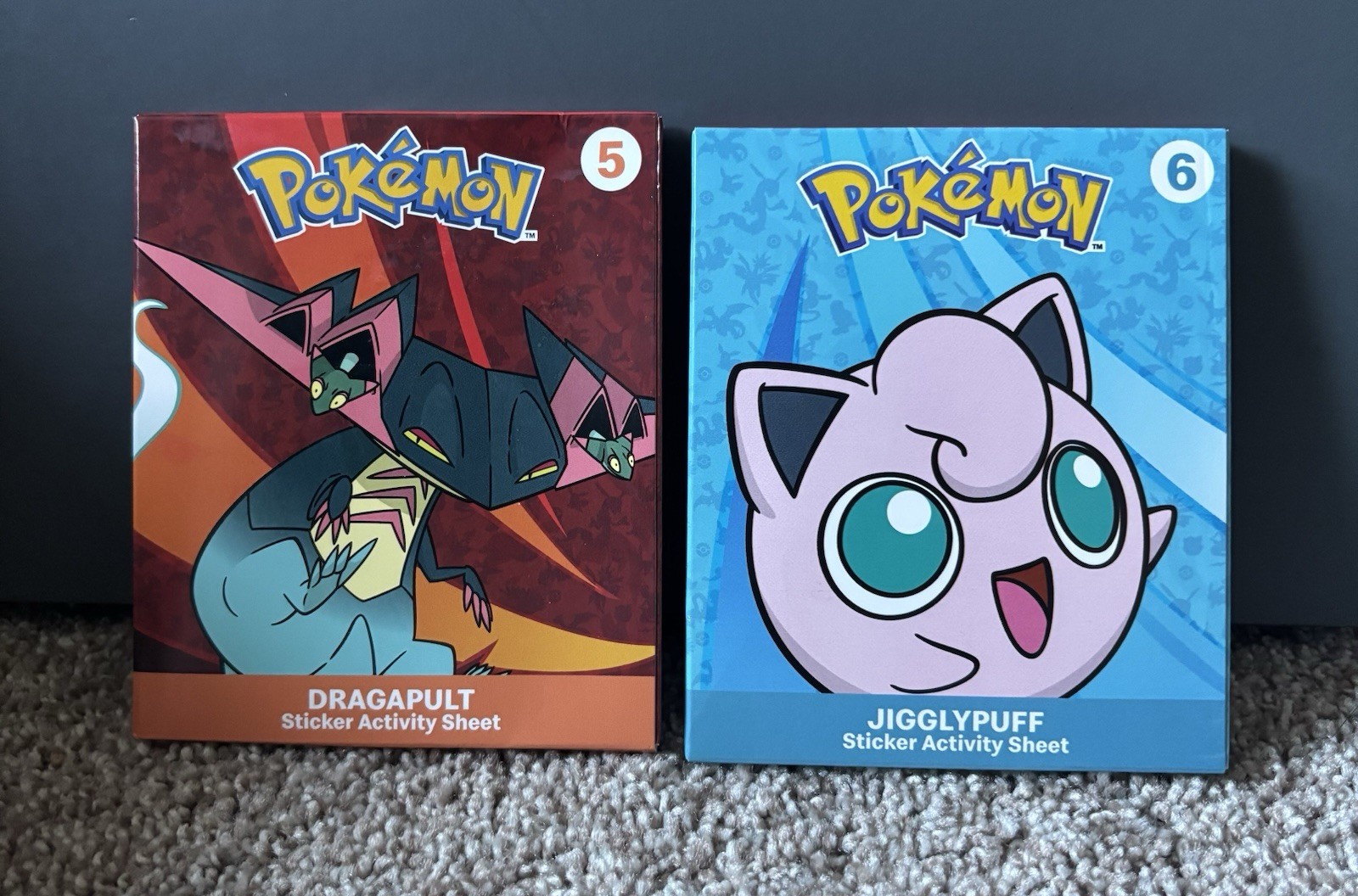 McDonald’s Pokemon TCG Sticker Activity Sheet Dragapult Jigglypuff #5 & #6 NEW