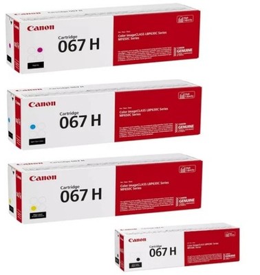 Canon 067H Toner Set 4 Pack CMYK Genuine OEM High Yield MF656Cdw MF653Cdw LBP632