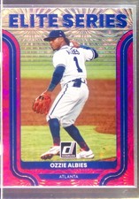 2022 Donruss Ozzie Albies #ES-12 Braves Elite Series Pink Fireworks