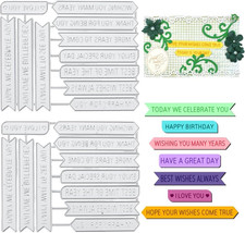 24Pcs Words Cutting Dies Happy Birthday Words Metal Die Cuts Dialog Frame Cuttin