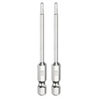 "2 StüCk H2.0 Sechskant-Bit 2.0Mm Flach 1/4\" Schaft 75Mm Magnet Chrombeschichtet"