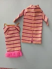 1968 Vintage Barbie #1843 DANCING STRIPES coat and dress