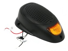 Black 3" Water Resistant Surface Mount Satellite Speaker Amber LED Lighting 12V