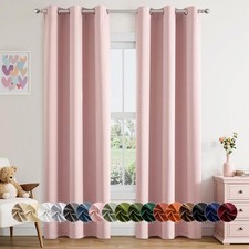 Baby Pink Blackout Curtains for Girls Bedroom 84 Inches Long 2 Panels, Therma...