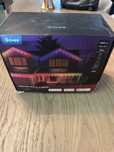 Govee Icicle Lights 32.8ft, H70D1 400 Lamps Fast Shipping, USED. READ