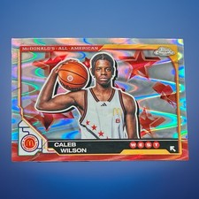 Caleb Wilson Rookie Card RayWave Refractor 2025 Topps Chrome McDonald’s AA #48. rookie card picture