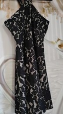 NWT She & Sky Black Lace Mini Dress L & Braided Beads Bracelet